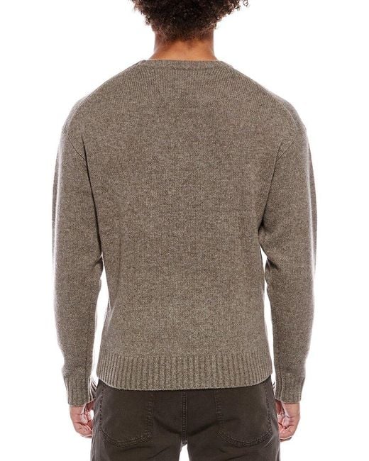 FRAME Gray Wool & Yak-Blend Crewneck Sweater for men