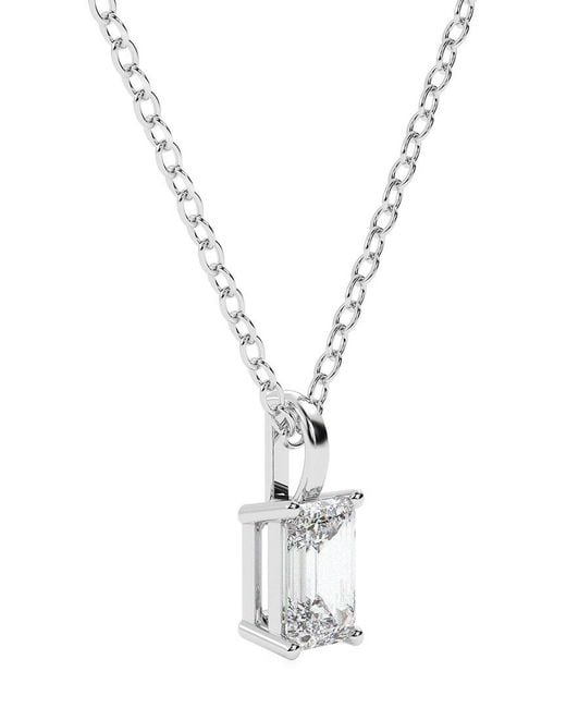 Lab Grown Diamonds Metallic 14K 0.25 Ct. Tw. Lab-Grown Diamond Necklace