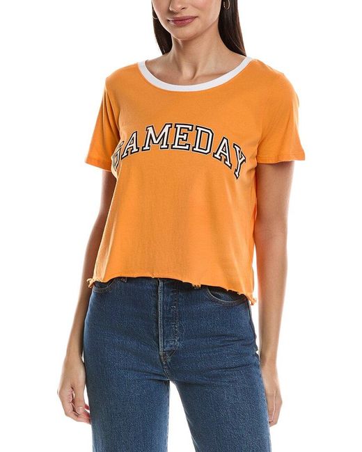 Prince Peter Orange Gameday Tennessee Oversized Crop T-Shirt