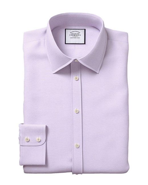 Charles Tyrwhitt Purple Egyptian Lattice Extra Slim Fit Shirt for men