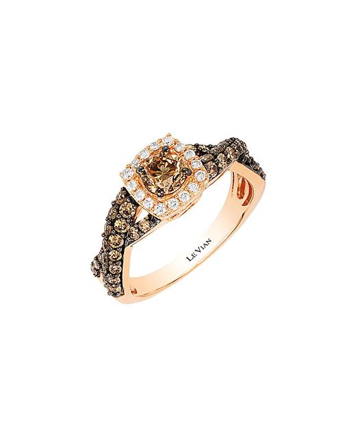 Le Vian Le Vian 14k Rose Gold 1.11 Ct. Tw. White & Brown Diamond Ring
