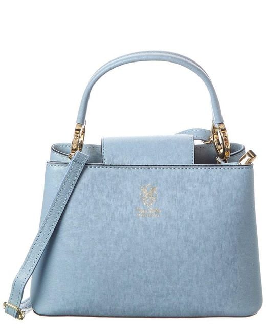 Italian Leather Blue Crossbody