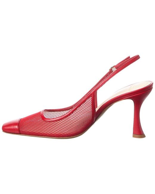 Alexandre Birman Pink Olivia 85 Mesh & Leather Slingback Pump