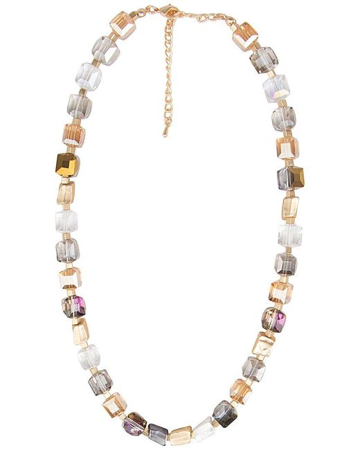 Saachi Metallic Bead & Stone Necklace