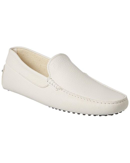 Tod's White Gommino Leather Loafer for men