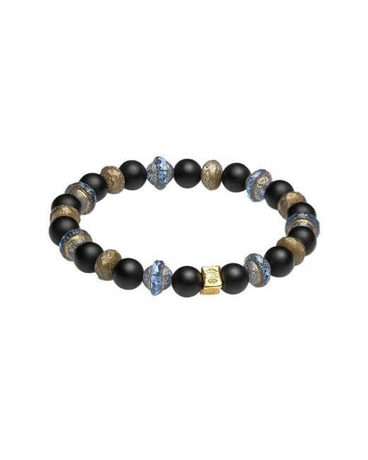 jean claude Black 24k Over Silver Stretch Bracelet for men