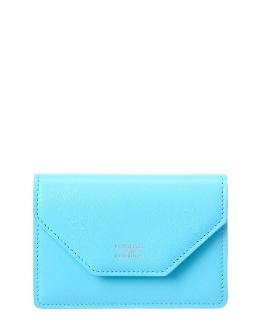 Balenciaga Blue Accordion Leather Card Holder