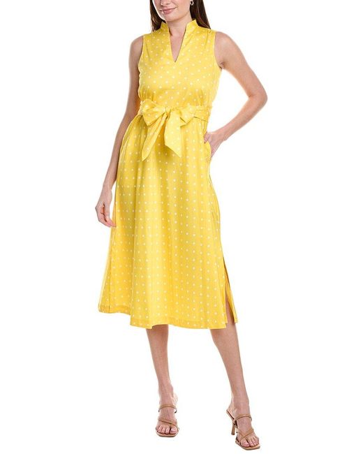 Anne Klein Yellow Petite Beekman Dot Maxi Dress