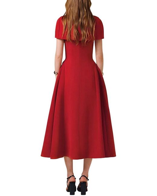 Amanda Royal Red Midi Dress