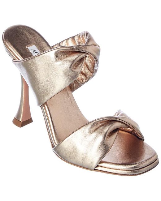 Aquazzura Metallic Twist 95 Leather Sandal