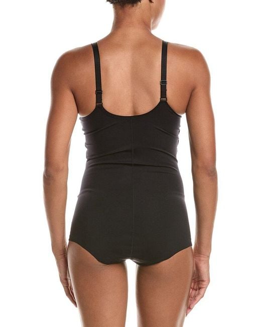 Rene Ruiz Black Wrap Over Shapewear Bodysuit