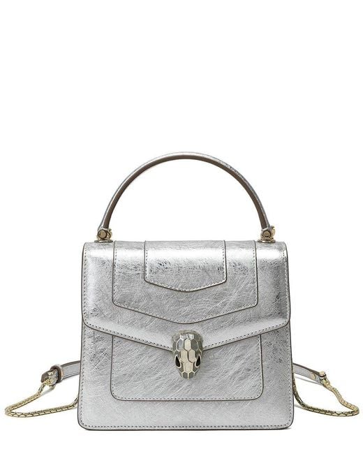 Tiffany & Fred Paris Metallic Top-Grain Saffiano Leather Satchel