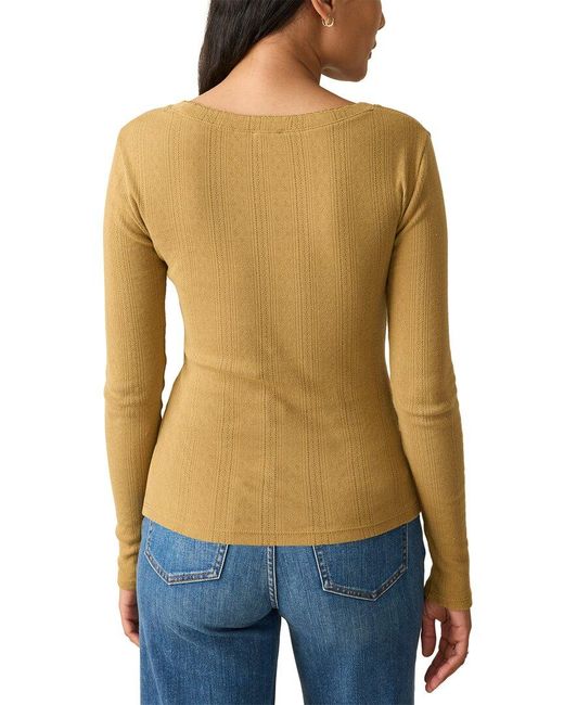 Faherty Brand Blue Pacific Pointelle Scoop Neck