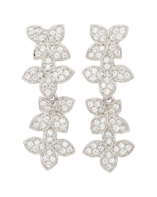 Suzy Levian White Silver Cz Earrings