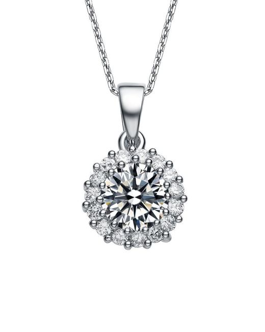 Genevive Jewelry White Silver Cz Necklace