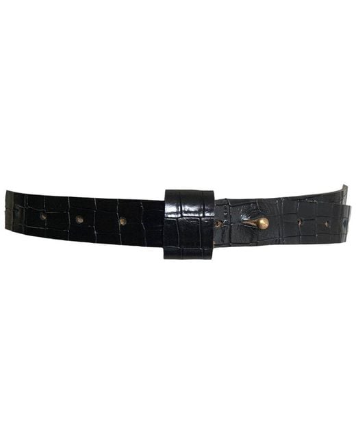 Ada Black Iris Leather Belt