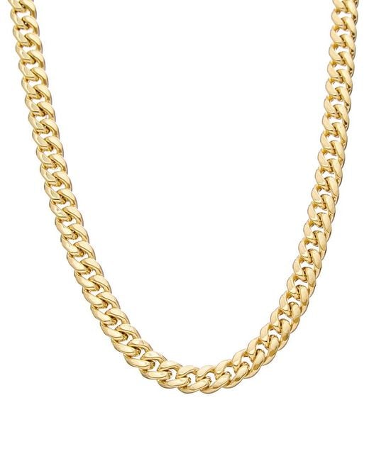 Italian Gold Metallic 14k Semi-solid Miami Cuban Link Necklace