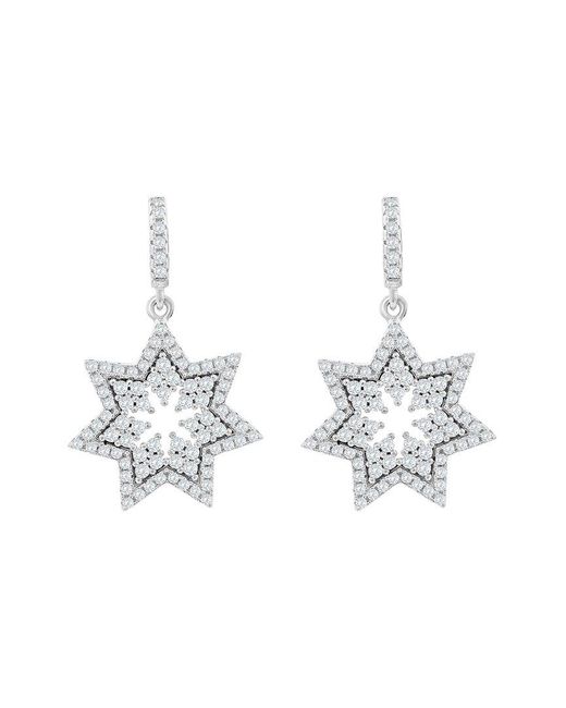 Suzy Levian CZ Jewelry White Suzy Levian Silver Cz Dangle Earrings