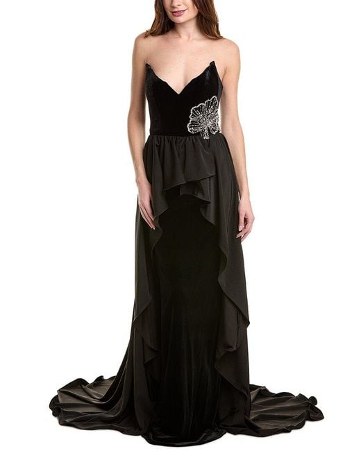 Jovani Black Velvet Gown