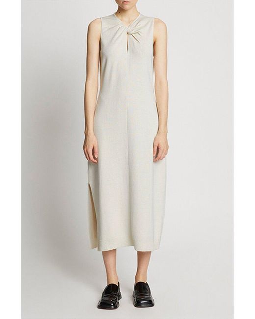 Proenza Schouler White Twist Front Sleeveless Knit Silk-blend Dress