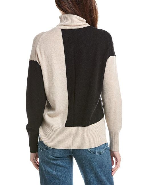 Reiss Black Alexis Wool & Cashmere-Blend Knitted Roll Neck Top