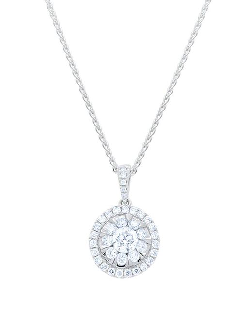 Diana M White Fine Jewelry 14k 0.75 Ct. Tw. Diamond Halo Pendant Necklace