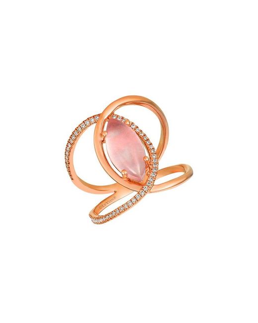 Le Vian Pink 14K Rose 1.74 Ct. Tw. Diamond & Quartz Ring