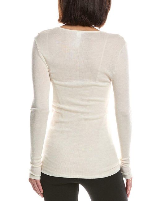 Hanro White Woolen Lace Wool & Silk-Blend Top