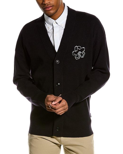 Ted Baker Theyarn Wool-blend Cardigan in Black for Men | Lyst