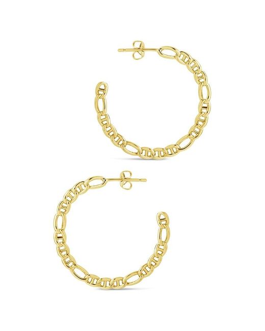 Sterling Forever Metallic 14k Plated Rylan Hoops