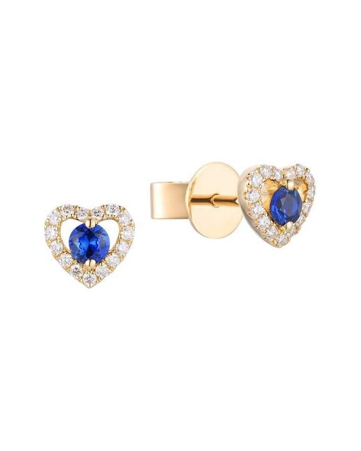 Gregg Ruth White 14K 0.32 Ct. Tw. Diamond & Sapphire Heart Shape Earring