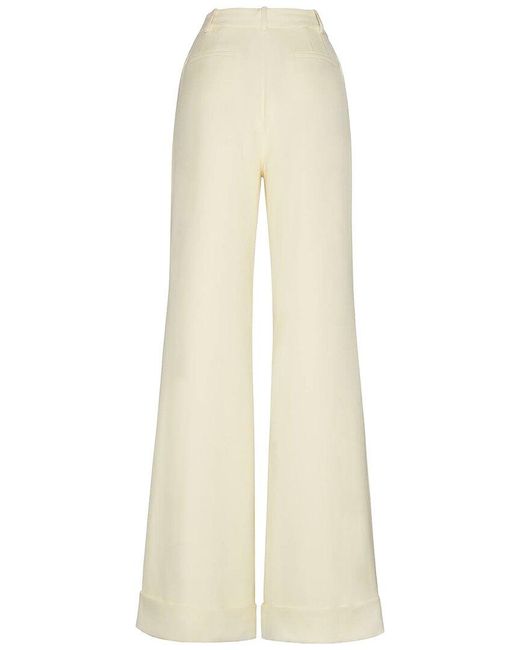 Adam Lippes White Deeda Wool & Silk-blend Pant