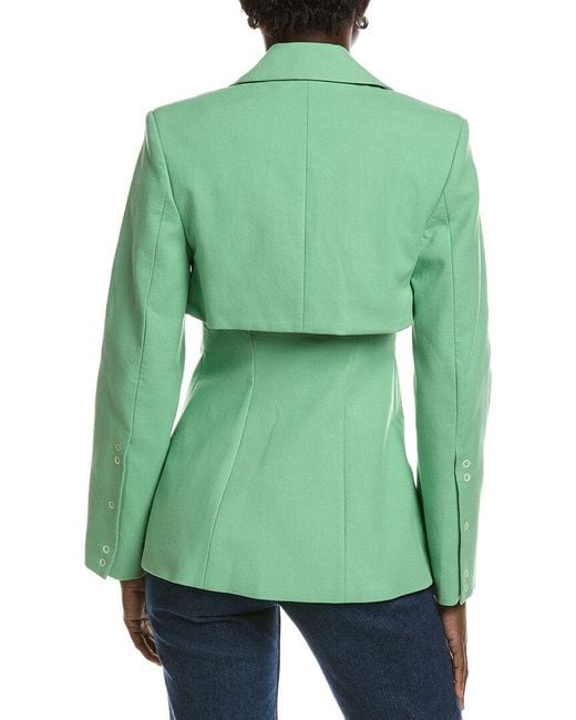 Ganni Green Suiting Blazer