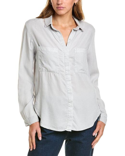 Bella Dahl Gray Classic Button-Up Shirt