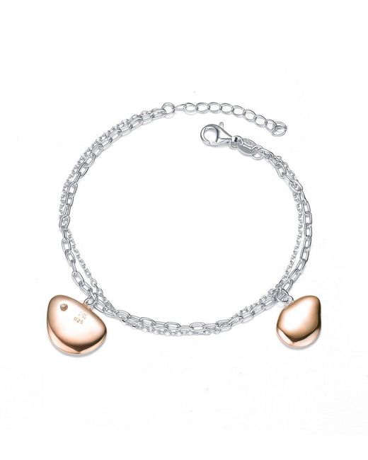 Genevive Jewelry White Two-tone Bangle Bracelet