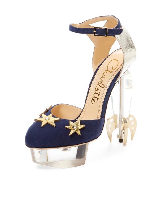 Charlotte Olympia Blue Fly Me To The Moon Platform Sandal