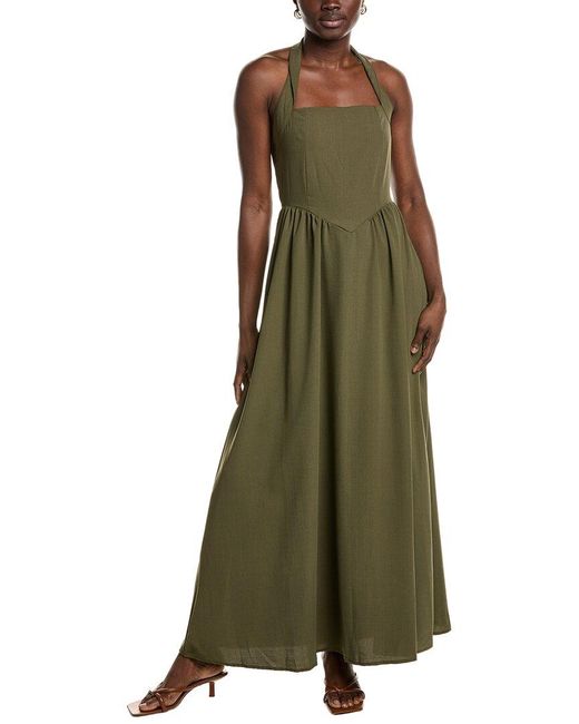 IPPONELLI Green Halter Maxi Dress