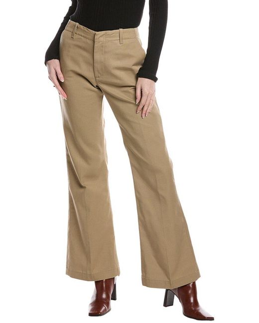 Re/done Natural Mid-Rise Flared Trouser Khaki Jean