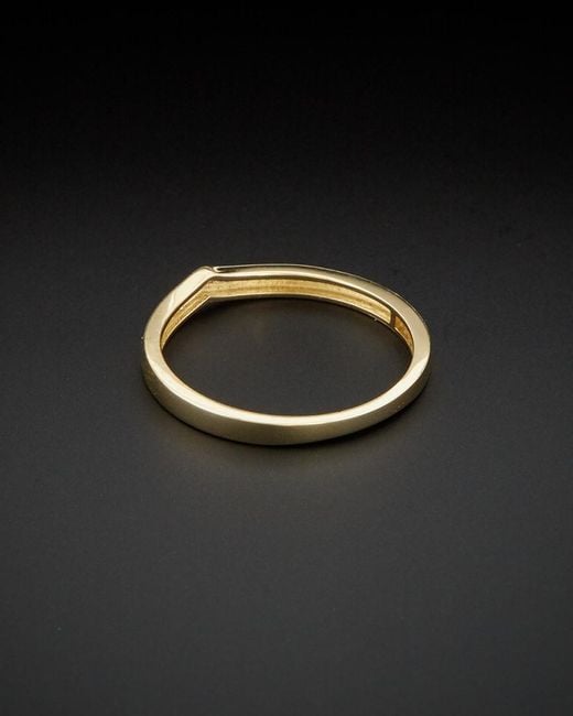 Italian Gold Black 14k Chevron Band Ring