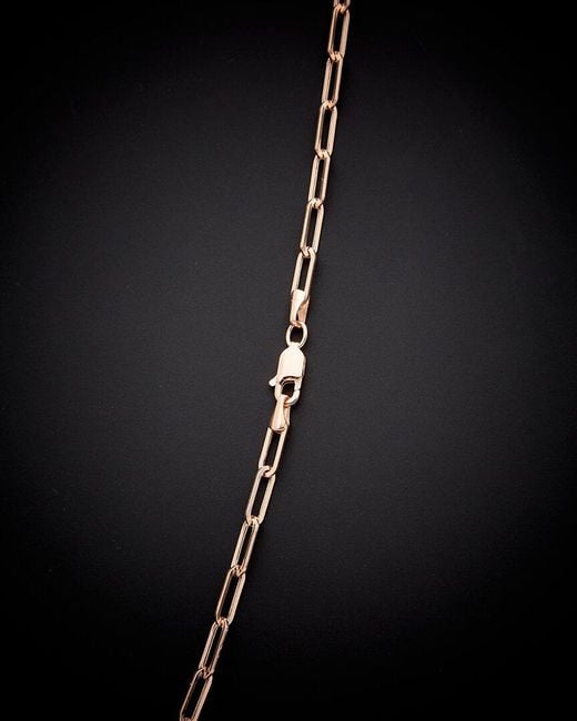 Italian Gold Black 14k Italian Rose Gold Paperclip Chain Necklace