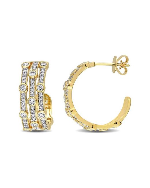 Rina Limor Metallic 14k 1.31 Ct. Tw. Diamond Triple Row Hoops