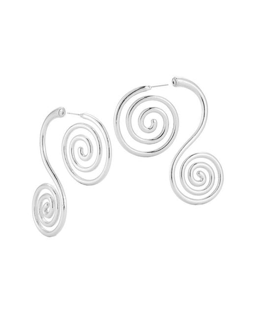 Sphera Milano White Plated Swirl Earrings