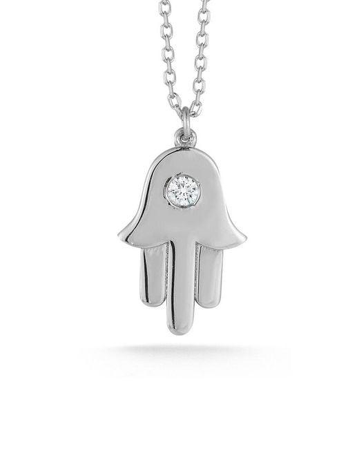 Ember Fine Jewelry White 14k 0.03 Ct. Tw. Diamond Evil Eye Necklace