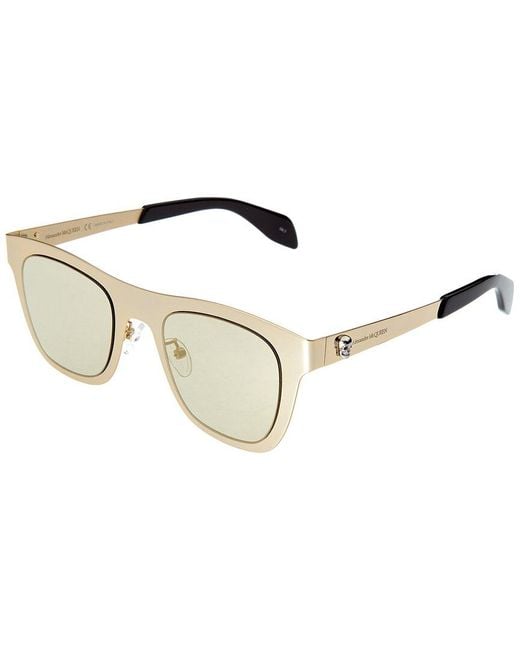Alexander McQueen Metallic Unisex Am0280s 50mm Sunglasses for men