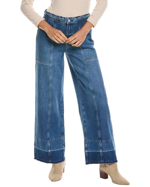 FRAME Blue Pixie Braided Waist Dewdrop Wide Leg Jean