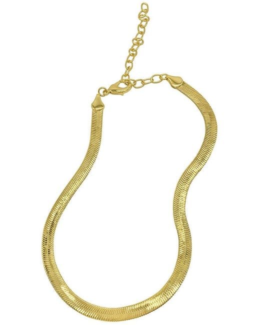 Adornia Metallic 14k Plated Water-resistant Herringbone Chain Necklace