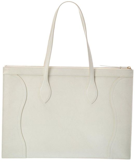 Céline White Leather Tote