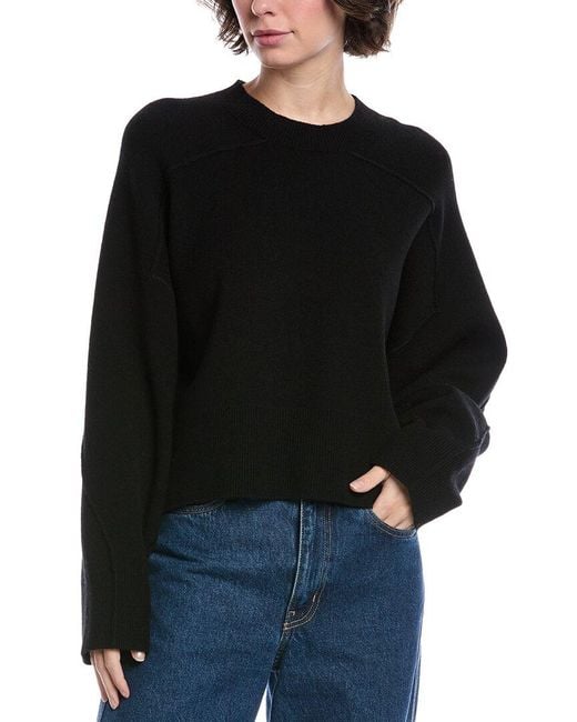 Rag & Bone Black Bridget Crewneck Wool-blend Sweater