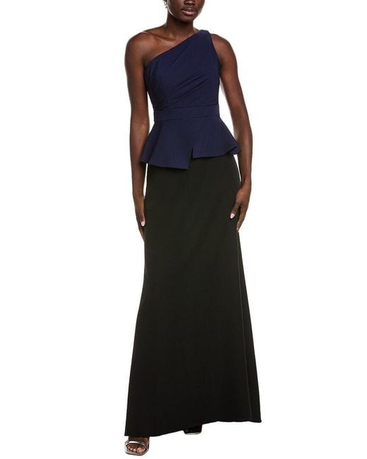 Rene Ruiz Black Crepe Column Gown