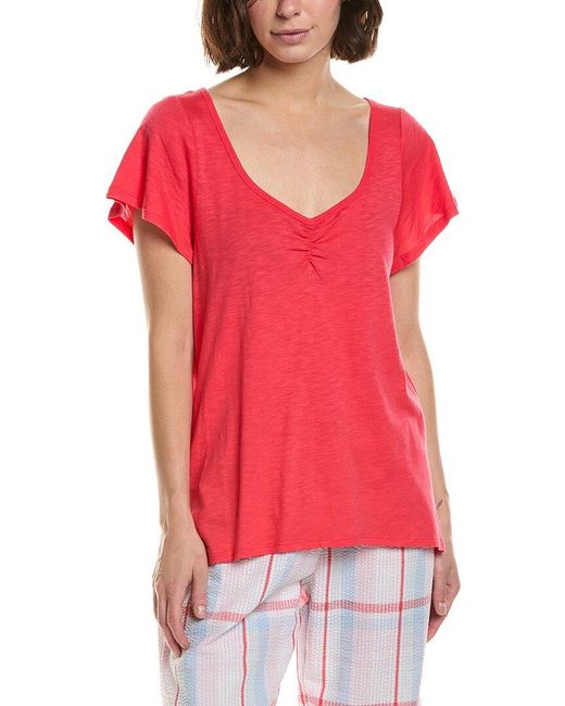 Hue Solid Shirred Pajama T-Shirt